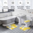 thumbnail image 6 of Gray Yellow Abstract Bathroom Rugs Set Graffiti Brush Non Slip Absorbent Soft Bath Mats 3 Piece Set with Bathroom Rug, U-Shaped Floor Mat, Toilet Seat Cover Small Size, 6 of 9