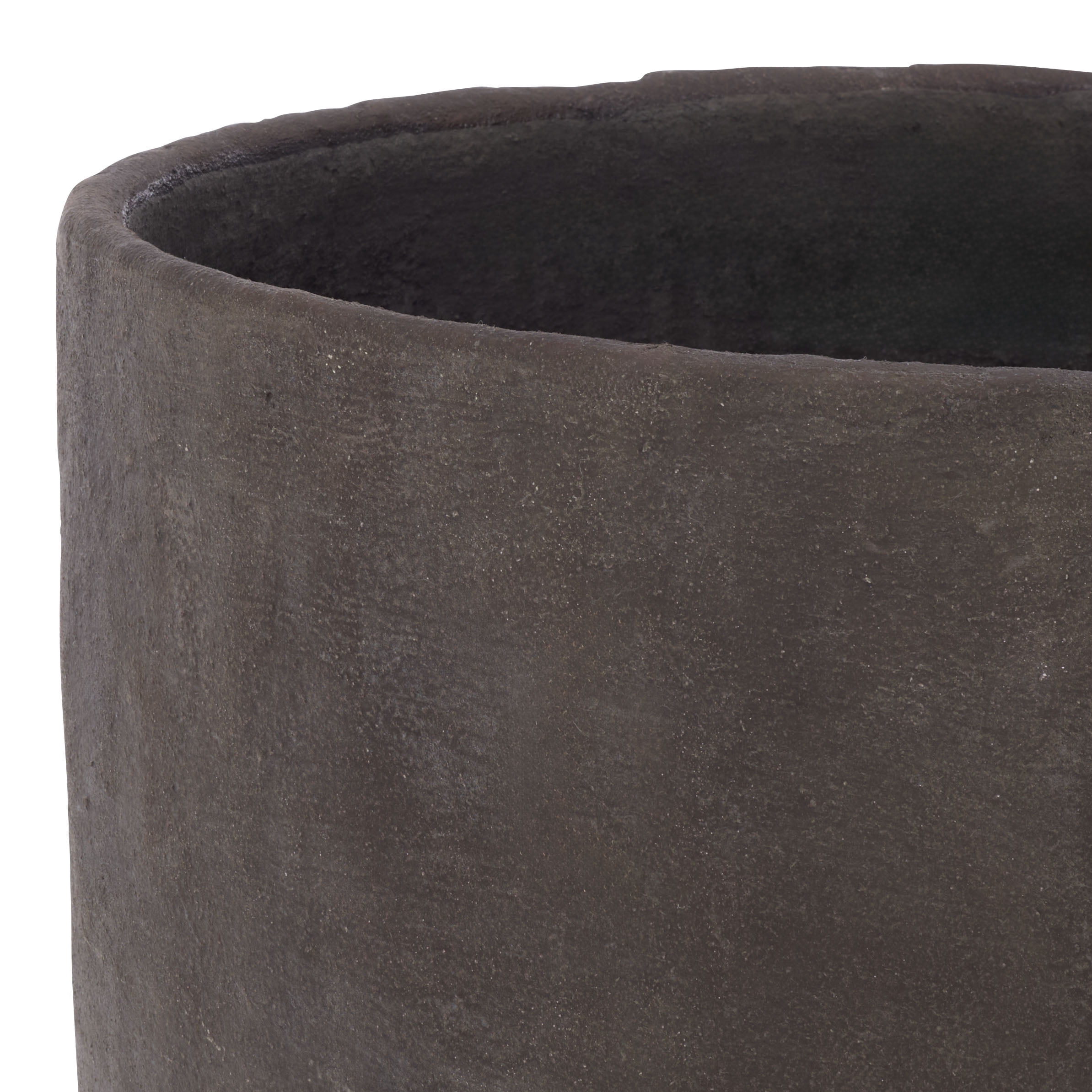 Safavieh 19.3" x 19.3" x 26.8" Round Brown Cement Bamboo Plant Pot