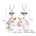 thumbnail image 2 of 2 Pcs Colliers Ras du Cou Filles Collier Unicorn Colliers Meilleur Ami pour 2 Colliers d'Amitié, 2 of 3