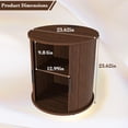 thumbnail image 3 of GZXS Cylinder Nightstands Set of 2, Farmhouse 2-Tier Storage Bedside Table with Sliding Door and Charging Station, Mid-Century Modern Round End Table in Walnut Finish, 23.62"Dia x 23.62"H, 3 of 10