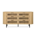 thumbnail image 3 of Wampat 63-Inch Mid-Century Fluted Chest of Drawers, 6 Drawers, Brown, 3 of 9