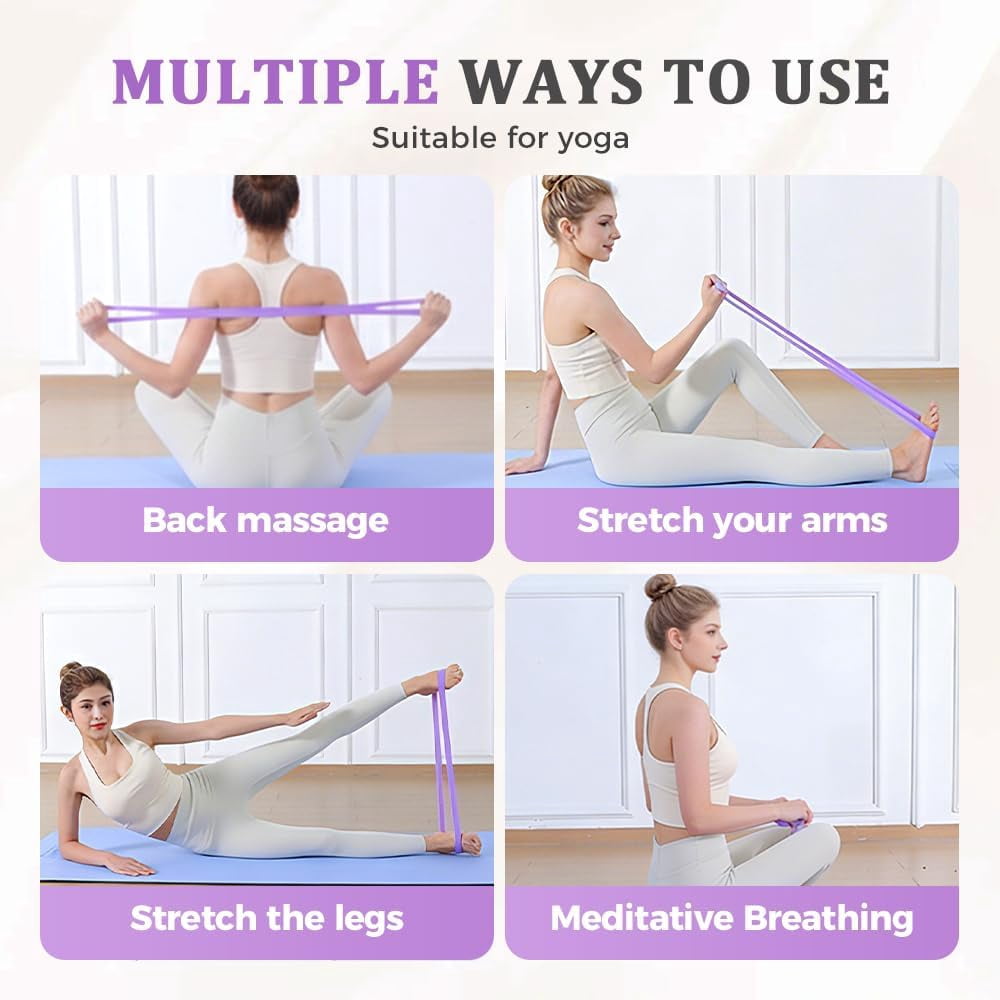 Figure 8 Resistance Bands Exercise Bands for Women, 2026 New Resistance Band with Handles for Working Out, Elastic Ropes for Arm Back Shoulder Stretching Training