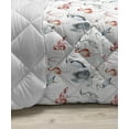 thumbnail image 3 of Flamingo Down Alternative Comforter, Rich Botanical Composition with Abstract Ornate Nature Flourish Fantasy, Microfiber Quilt for All Season, 5 Sizes, Seafoam Coral White, by Ambesonne, 3 of 3