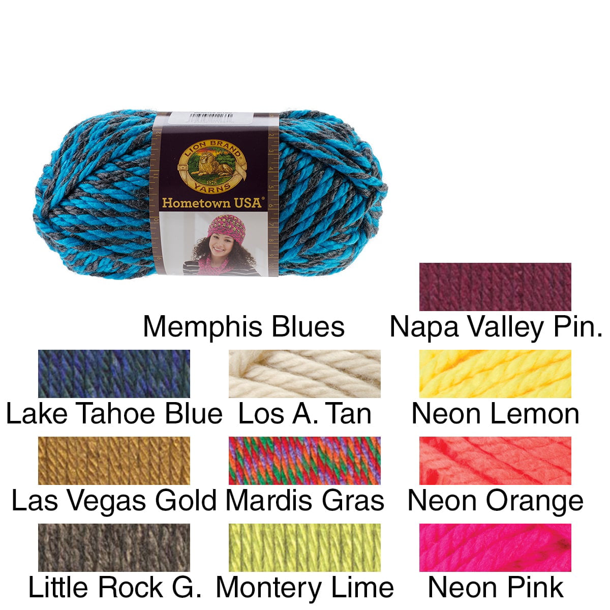 FORT WORTH BLUE Dark Lion Brand Hometown Yarn Wt 6 Super Bulky Acrylic  Machine Wash Dry Knit Crochet Fiber Art Diy Project Supply 5521 