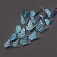 12Pcs/Set 3D Indigo Hollow Butterfly Wall Sticker Decoration Living Room Window Home Decor