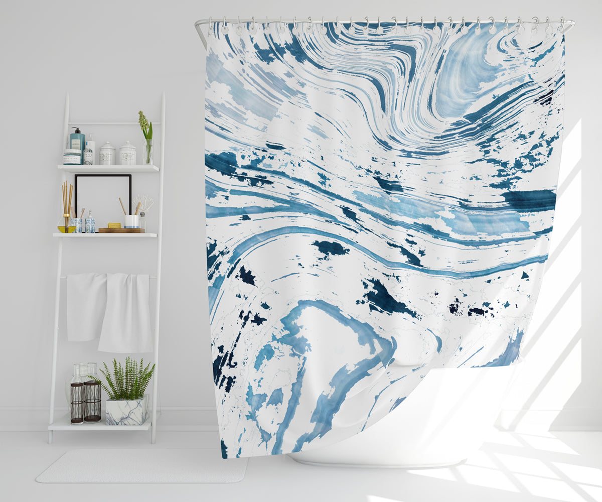 Light Blue Marble (Shower Curtain)