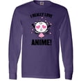 thumbnail image 3 of Inktastic I Really Love Anime with Cute Anime Cat and Hearts Long Sleeve T-Shirt, 3 of 5