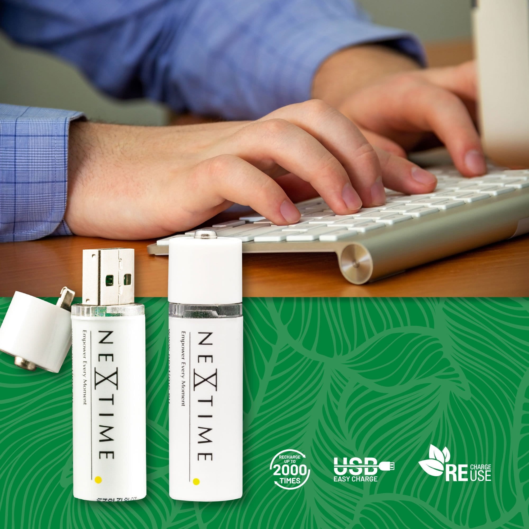NEXTIME REPLACEMENT PARTS - USB AA BATTERIES 4PK
