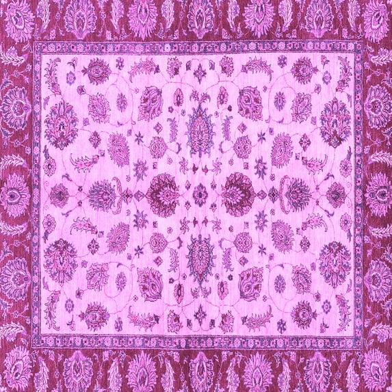 Ahgly Company Indoor Square Oriental Purple Traditional Area Rugs, 8' Square