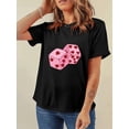 thumbnail image 1 of Valentine's Day Digital Print Tee Cherry Dice Pure Cotton Short Sleeved T-Shirt, 1 of 5