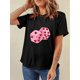 thumbnail image 1 of Camiseta de manga corta de algodón puro con estampado digital de cerezas y dados para San Valentín, camisetas informales, 1 of 7