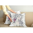 thumbnail image 2 of Ambesonne Floral Throw Pillow Cover 2 Pack, Butterfly Woman Portrait, 18", Pearl and White, 2 of 7