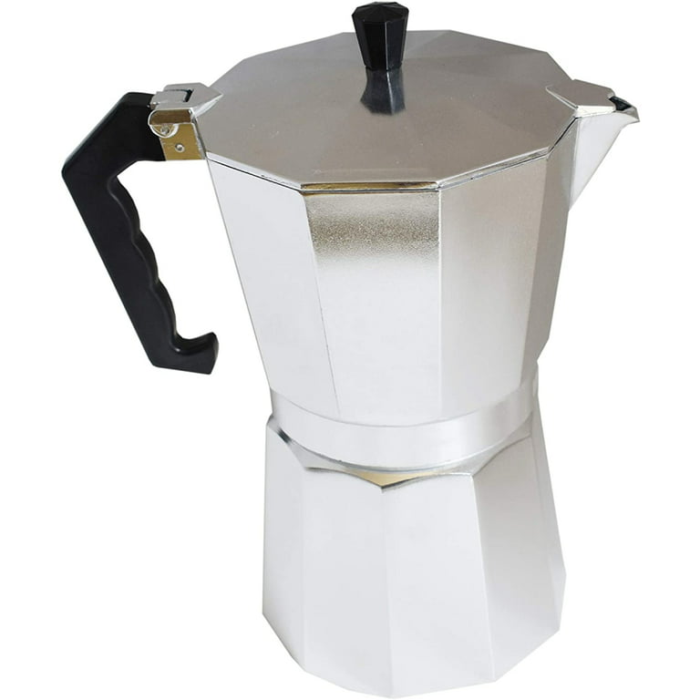 Imusa B120-42V Aluminum Espresso Stovetop 3-cup Coffeemaker, Silver