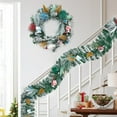 thumbnail image 6 of Lumiparty 24" Christmas Wreaths for Front Door, Snow Frosted Wreath with Rustic House and Pinecones, Farmhouse Winter Xmas Wreath for Holiday Decor, 6 of 6