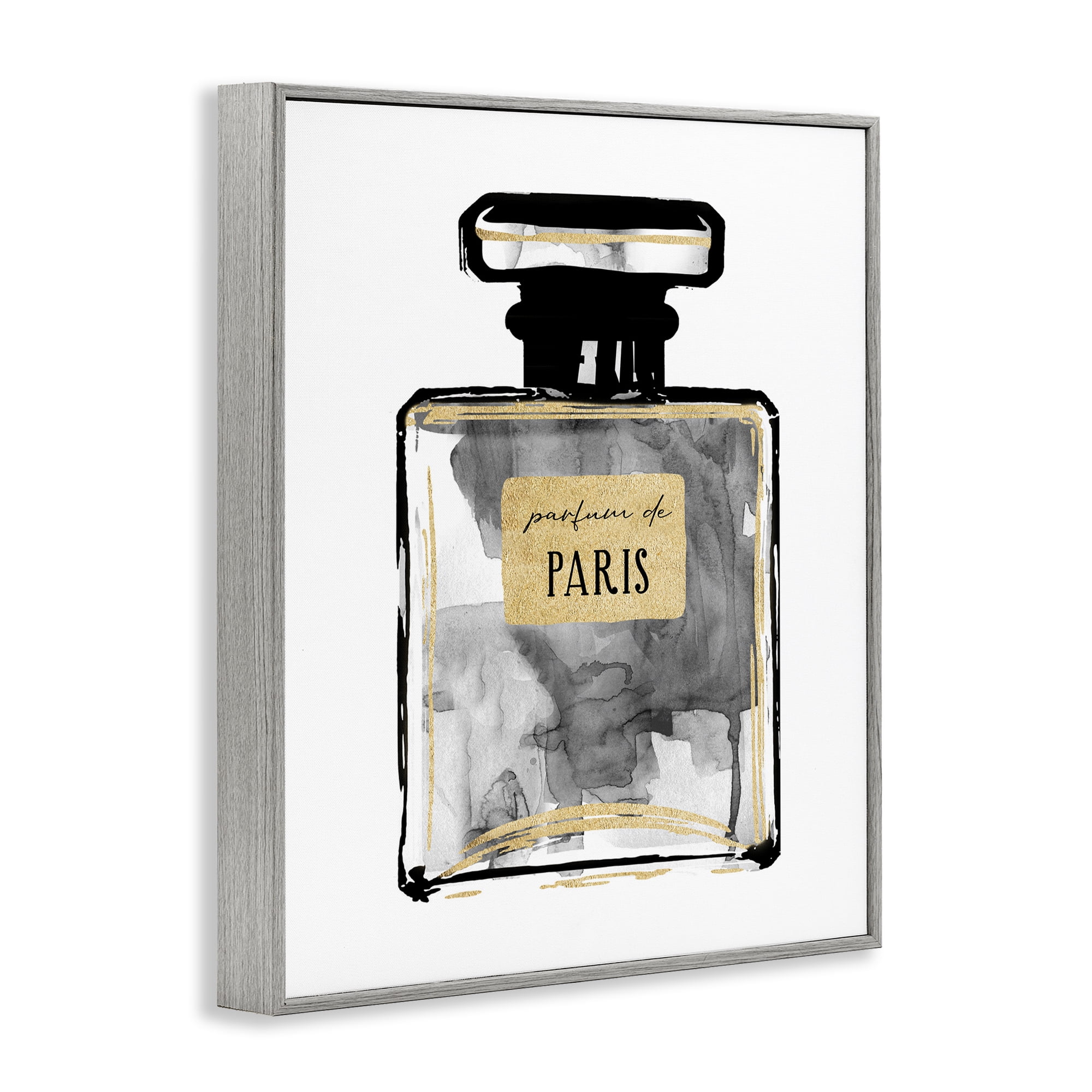 Stupell Industries Bold French Perfume Beauty & Fashion Painting Gray Framed Art Print Wall Art, 24 x 30