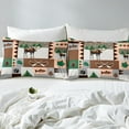 thumbnail image 4 of Ensemble de Draps pour Lit Simple Moose Lodge, Ensemble de Draps Aventure Rustique Ferme Bateau Achigan, Ensemble de Literie Patchwork Rétro Carreaux Rayures Brun Gris avec 1 Drap Plat et 1 Drap-Housse avec 1 Taie d'Oreiller, 4 of 6