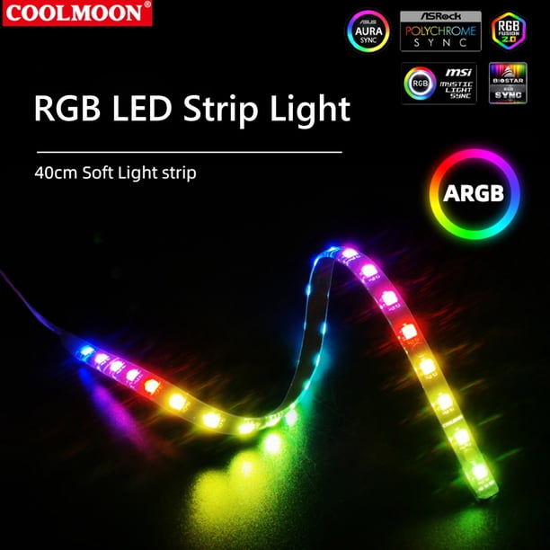COOLMOON CM-LS40 5V ARGB Caja de la PC Barra de luz LED SATA 3PIN Ndcxsfigh