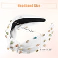 thumbnail image 5 of Rhinestone Retro Knotted Headband White 5.24"x1.22" Non-slip Wide Headband for Girl Women, 5 of 6