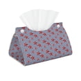thumbnail image 2 of Lsque Starfish Navy Blue Stripe Printed Long Tissue Box Cover Holder, Facial Paper Organizer Dispenser,Triangle with Bottom Belt, PVC Leather Decorative Organizer, 2 of 9