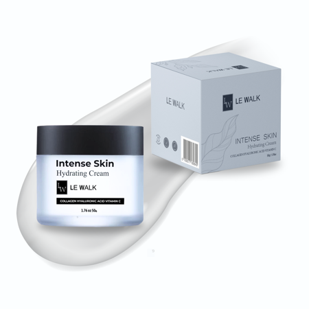 Le Walk Day and Night Collagen Hydrating Cream for Women and Men, Moisturizing Cream for Dry Skin, Made with Hyaluronic Acid, Jojoba Esters, Collagen, and Vitamins C and E, 1.76 oz Tub