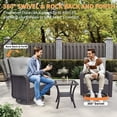 thumbnail image 6 of Gotland 10PCS Outdoor PE Rattan Wicker Patio Furniture Set with 43" Fire Pit Table & Swivel Rocking Chairs Set,Gray, 6 of 11