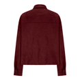 thumbnail image 6 of Delayuji Faux Suede Jacket For Women Lapel Casual Button Down Cropped Jacket Long Sleeve Outerwear Coats Work Clothes, 6 of 6