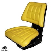 TRAC SEATS Heavy Duty Tractor Seat, Adjustable Suspension for John Deere 5400/5410/6110, Yellow