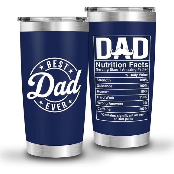 Tumbler For Dad Fathers Day - Best Dad Ever Tumbler - Daddy Birthday Gifts From Daughter, Son, Kids - Best Father Tumblers For New Father, Dad - Gifts For Papa Ideas 20oz Tumbler
