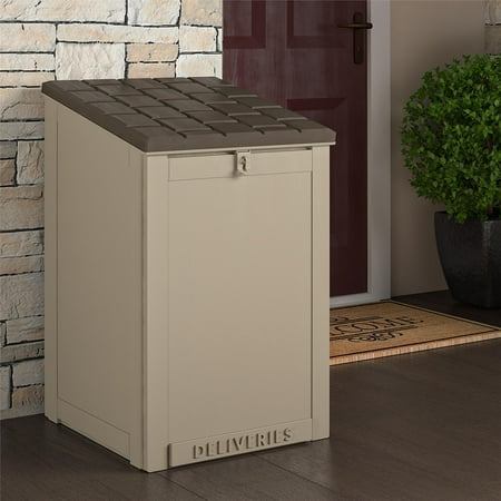 COSCO BoxGuard&reg; Large Package Delivery Storage Box with Lock Loop, Tan/Brown