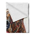thumbnail image 2 of Bear Soft Flannel Fleece Throw Blanket, Patterned Head of Wild Predator Growling Eastern Motifs Ornaments, Cozy Plush for Indoor and Outdoor Use, 50" x 60", Brown Red Blue, by Ambesonne, 2 of 5