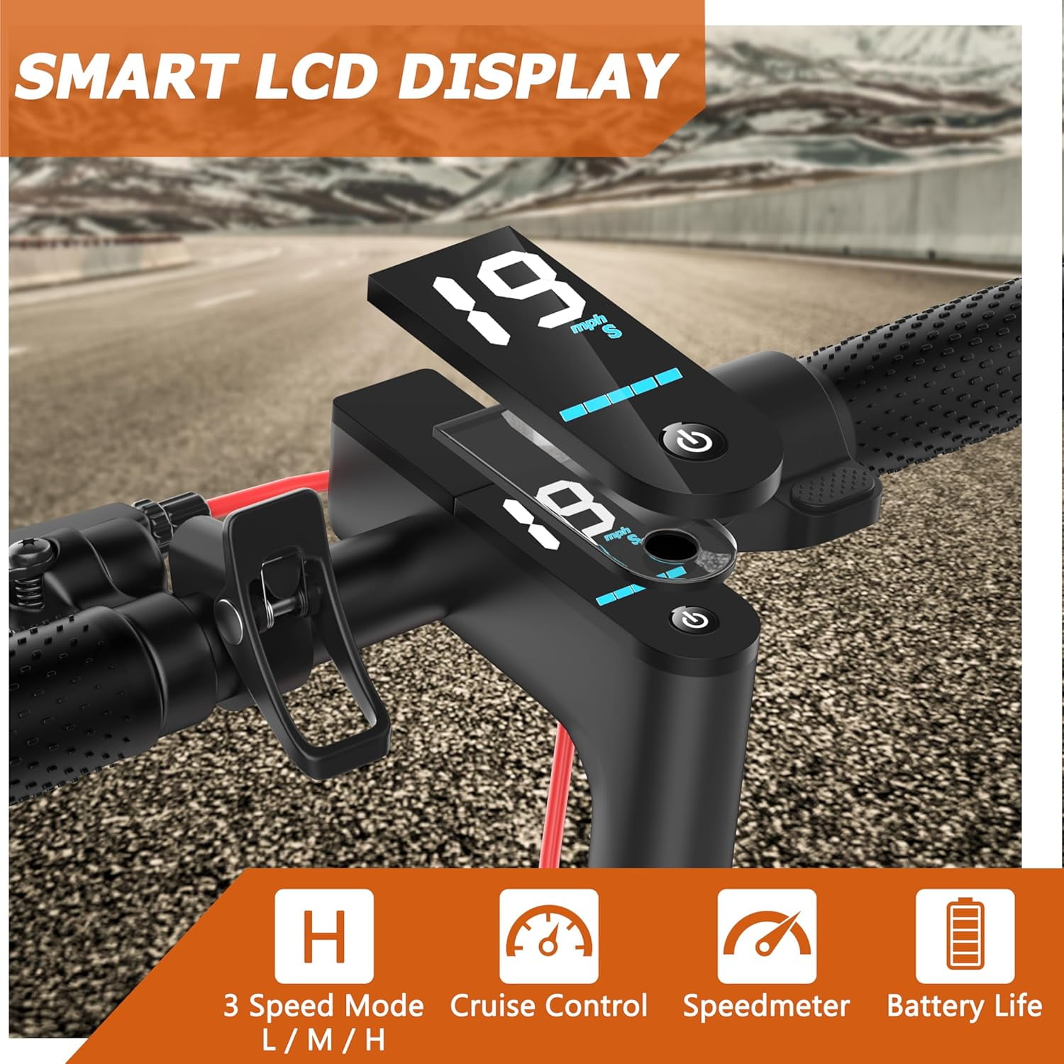 PORORO THES10 Electric Scooters for Adults, Max 19 Miles Range, with 8.5" Tires, 350W, 16MPH, Black