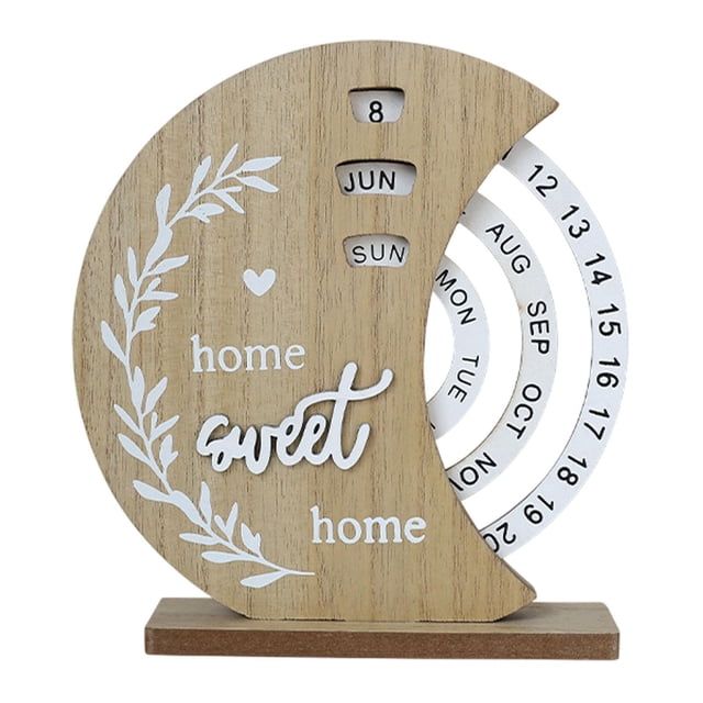 Lipstore Desk Calendar Birthday Gift Rotatable for Home Decor Versatile Indoor Statue Moon