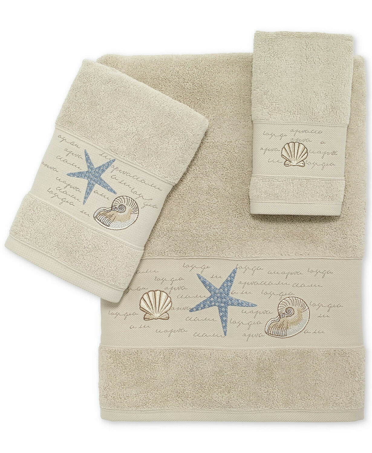 Avanti Larissa Turkish Indulgence 100% Cotton Seashell Beach Bath Towel - Canvas - image 1 of 1