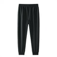 thumbnail image 4 of Vedolay Mens Pants Linen Wide Leg Pants Loose Fit Pants Black,2XL, 4 of 5