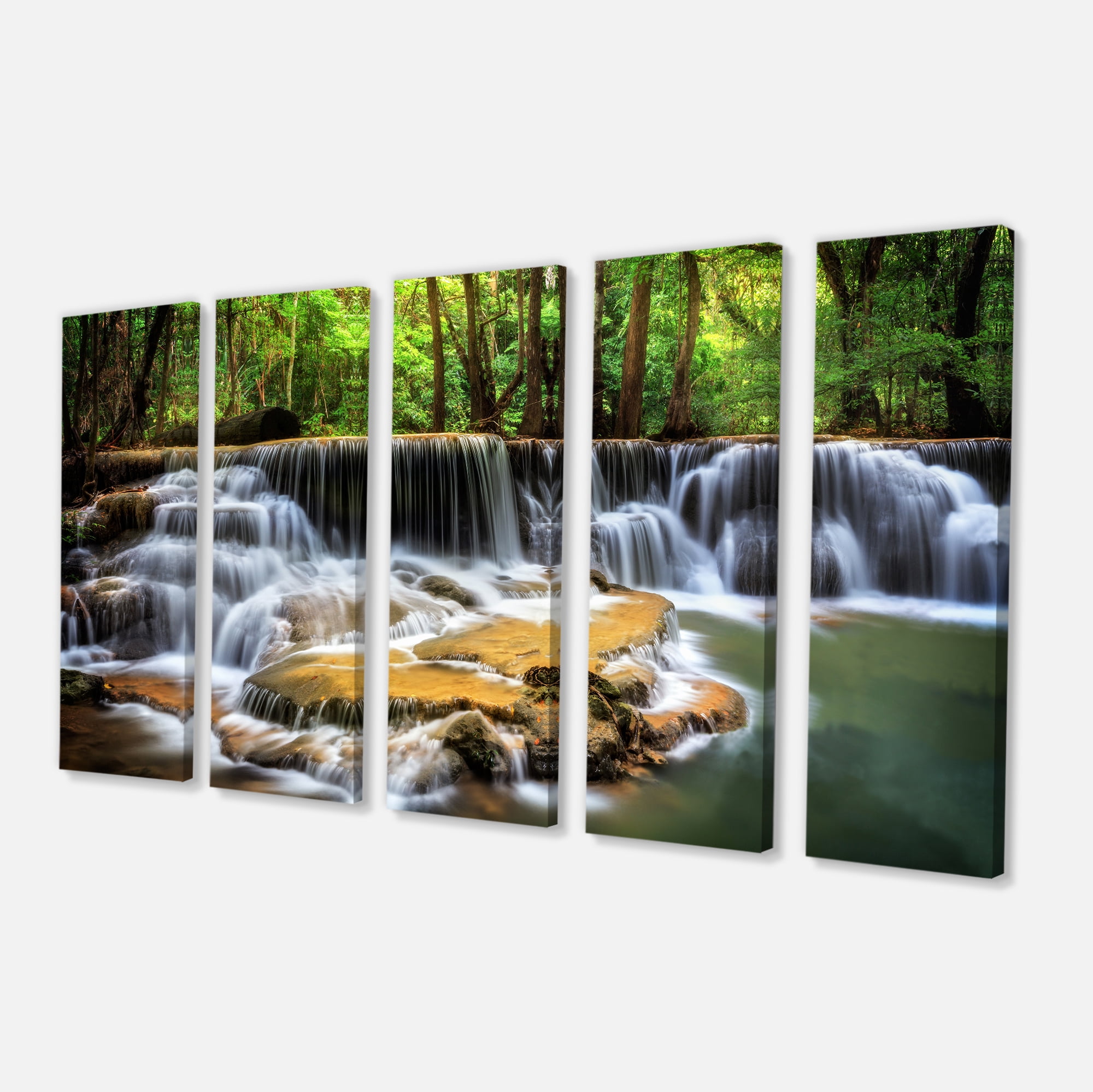 Designart 'Level Six of Huai Mae Kamin Waterfall ' Canvas Print