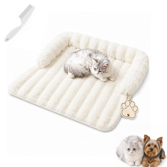 Plush Cat Mat for Sofa, Cozy Pet Bed for Cats & Small Dogs, Soft Non Slip Cushion for Furniture Protection, M/L