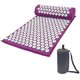thumbnail image 1 of ZHAOCHENG Juego de esterilla y almohada de acupresión con bolsa de transporte, esterillas de acupuntura, esterilla de masaje para relajación y alivio del dolor (morado), 1 of 5