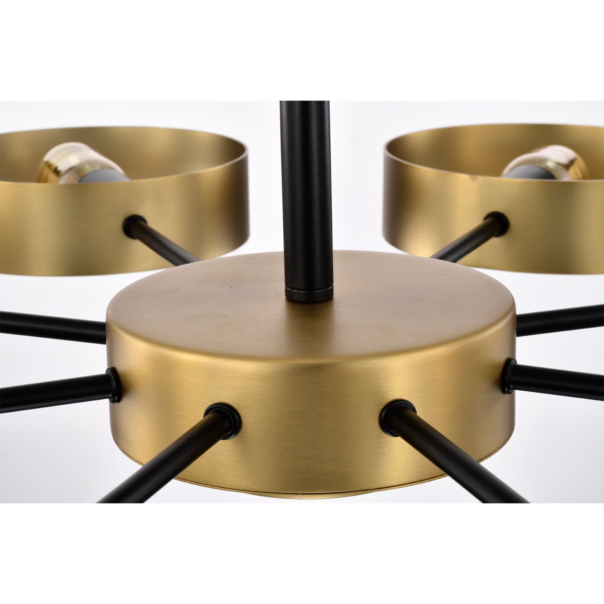 Vibiana 32 in. 8-Light Indoor Satin Brass Finish Chandelier with Light Kit