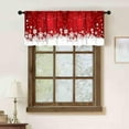 thumbnail image 2 of Christmas Kitchen Valances,Red Winter Snowflakes Xmas New Year Merry Christmas Rod Pocket Small Short Window Treatments Drapery for Bathroom Cafe Living Room Bedroom,1 Piece,54x18 inch, 2 of 5