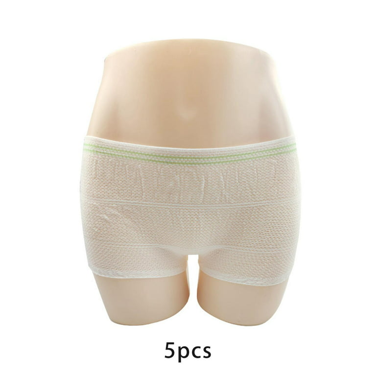 5 Pieces Breathable Disposable Mesh Panties Stretch Polyester