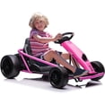 thumbnail image 6 of HETOY 24V Kids Electric Riding Go Kart,9Ah Battery 250W*2 Motors,8MPH High Speed Drifting Car,Slow Start Function,High/Low Speeds,Music,Horn,Max Load 150lbs,Riding Toy for Kids 8-12 Years,Hot Pink, 6 of 6