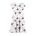 thumbnail image 4 of MKOSPLRT Summer Wedding Dresses for Girl American Flag Ruffle Tiered Dress Short Sleeve Swing Midi Dress 4th of July Sundress, 4 of 7
