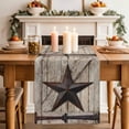 thumbnail image 2 of Table Runner 70 Inches Long for Kitchen Dining, Texas Star Vintage Dresser Scarf Farmhouse, Dining Table Decorations for Wedding/Parties, Brown Khaki Wooden Retro Art 13 x 70 In, 2 of 8