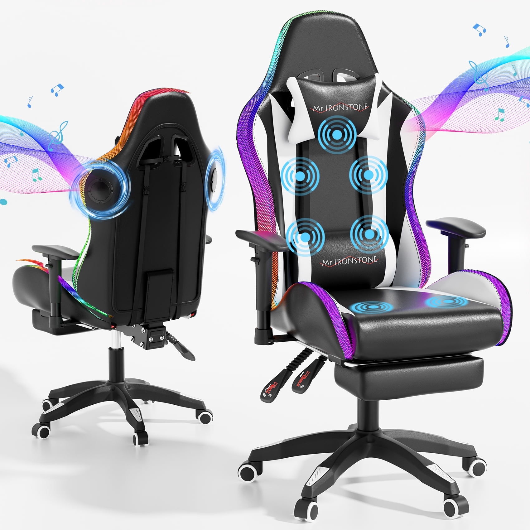 Mr IRONSTONE RGB Gaming Chair with Bluetooth Speakers photo 1
