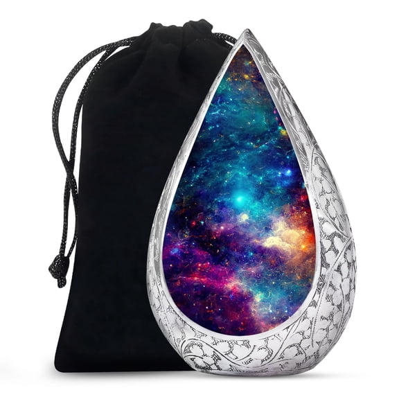 JAGSHASHI Galaxy - Urns For Adult Male - Cremation Urns For Women - Funeral Urns For Adult Ashes Men - Metal Urn - Funeral Urn For Ashes - Adult Large Urn For Male & Female - 10 Inch - Large