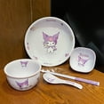 thumbnail image 2 of Sanrio-cuenco de cerámica con dibujos animados para niños, tazón de arroz, sopa, plato bonito, vajilla, cuchara, palillos, nuevo platillo de inmersión, 2 of 5