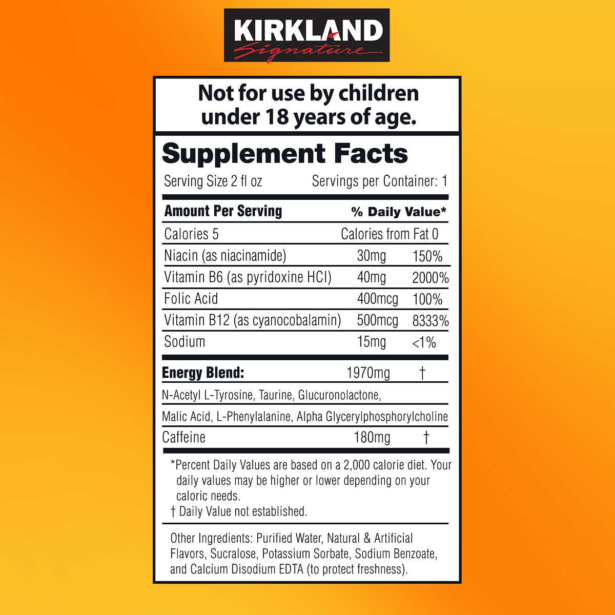 Kirkland Signature Extra Strength Energy Shot, 48 Bottles, 2 Ounces Each
