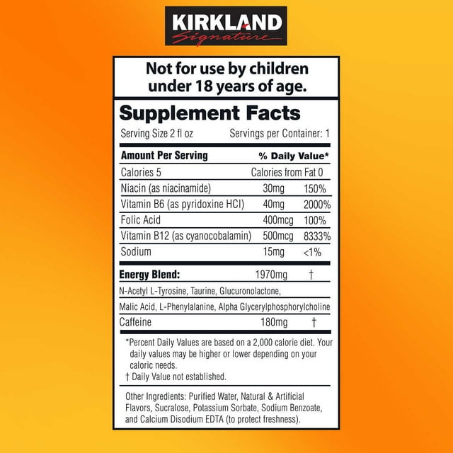 Kirkland Signature Extra Strength Energy Shot, 48 Bottles, 2 Ounces