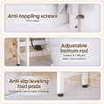 thumbnail image 5 of Over The Toilet Storage with 2 Baskets, 4-Tier Bamboo Organizer Rack with Paper Holder & 4 Hooks & Waterproof Feet Pad,Freestanding Shelf for Bathroom(White), 5 of 7