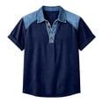 thumbnail image 5 of Gamivast Collared Shirts for Men Short Sleeve Loose Fit Shirts Button Detail Denim Contrast Shirts Summer Short Sleeve Casual Work Wear outfits, 5 of 5